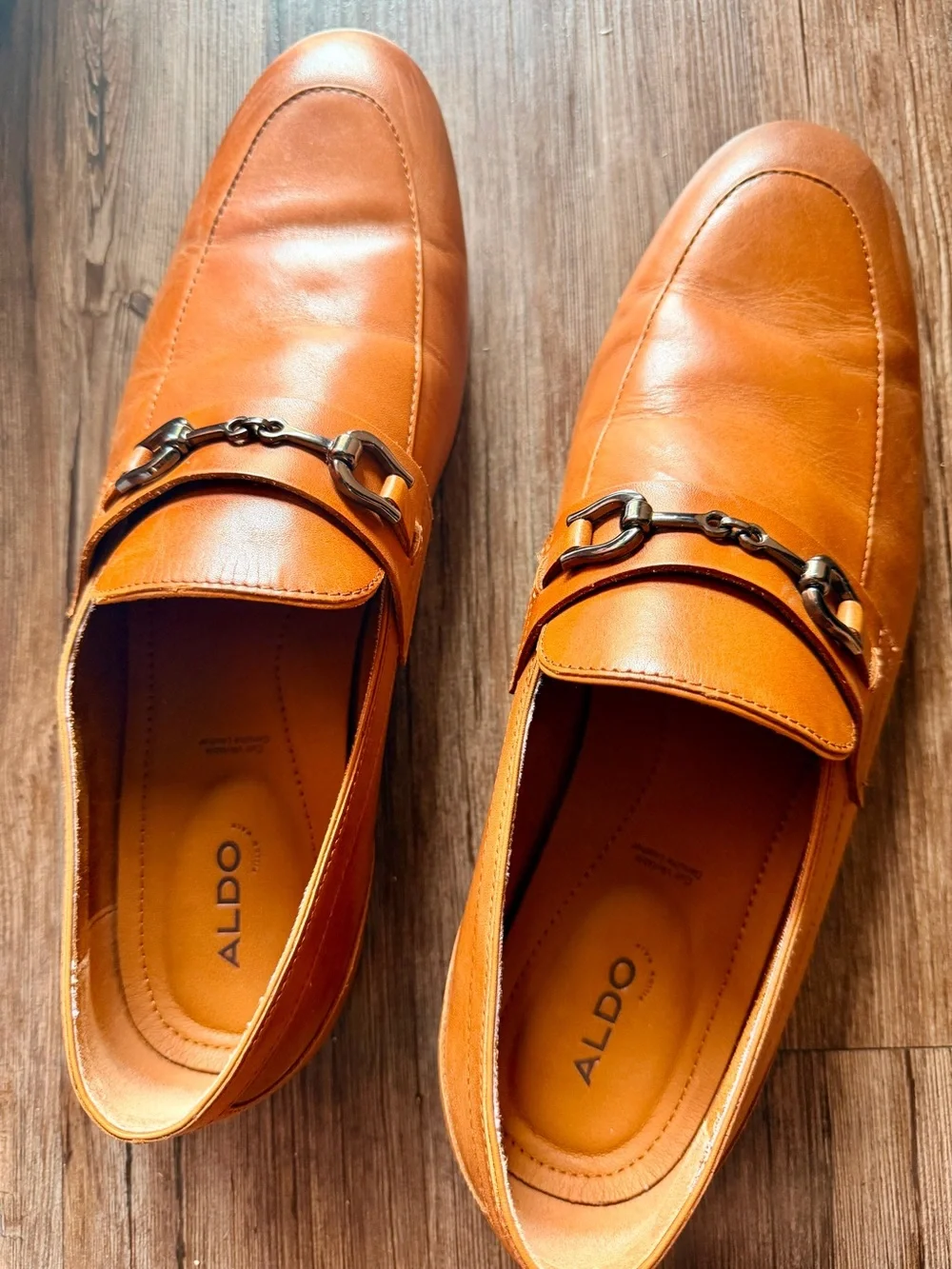 Tan Leather Horsebit Loafers aldo